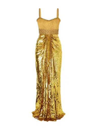 Jenny Packham Only You Draped Embellished Tulle Gown | Thumbnail 1