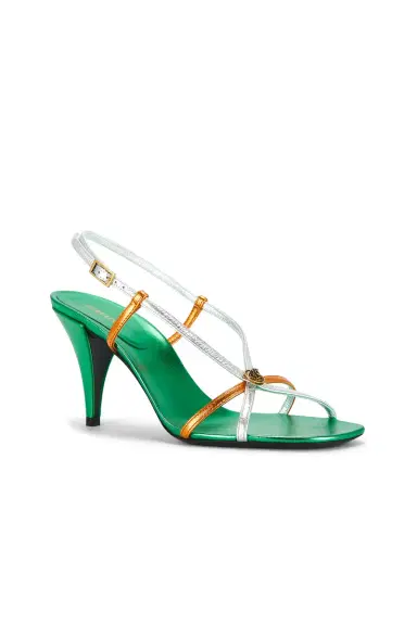 Versace Laminated Leather Strappy Sandal | Thumbnail 2 Versace Laminated Leather Strappy Sandal | Thumbnail 2