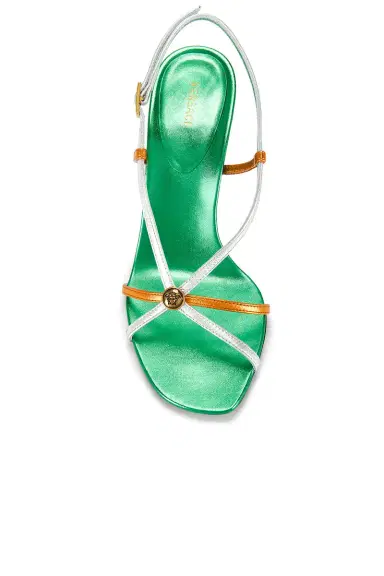 Versace Laminated Leather Strappy Sandal | Thumbnail 4 Versace Laminated Leather Strappy Sandal | Thumbnail 4