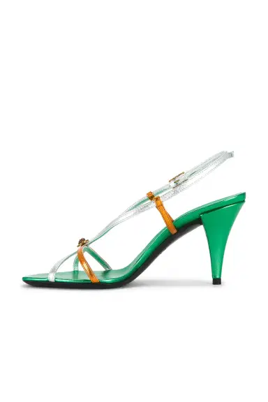 Versace Laminated Leather Strappy Sandal | Thumbnail 5 Versace Laminated Leather Strappy Sandal | Thumbnail 5