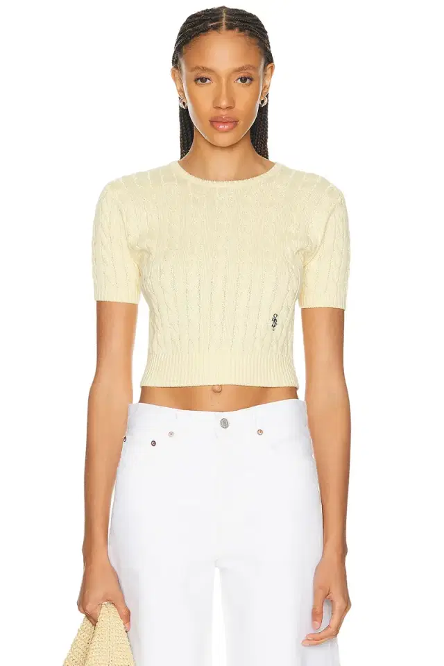Sporty & Rich SRC Cotton Cableknit Sweater