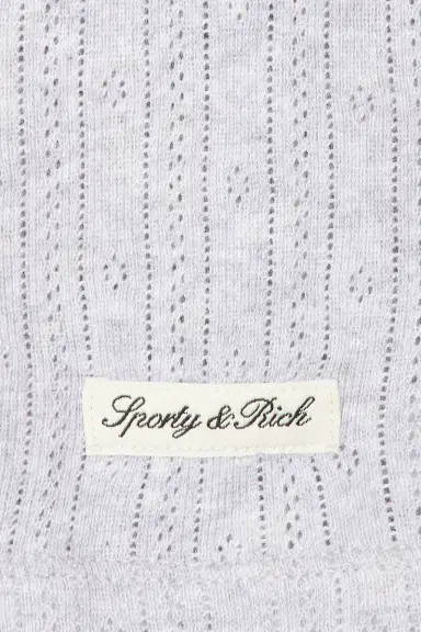 Sporty & Rich Signature Logo Pointelle Cardigan | Thumbnail 5