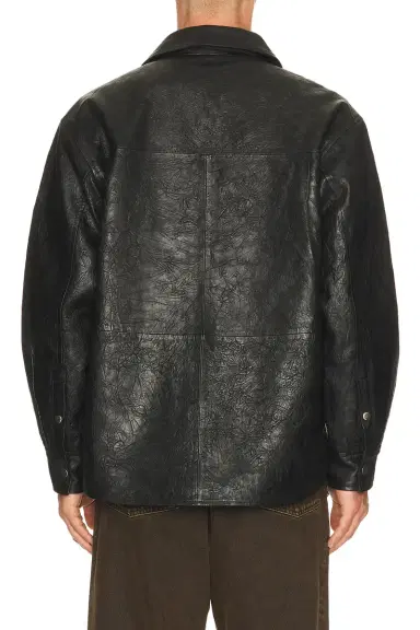 SUNFLOWER Crinkle Leather Shirt Jacket | Thumbnail 2 SUNFLOWER Crinkle Leather Shirt Jacket | Thumbnail 2