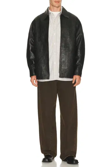 SUNFLOWER Crinkle Leather Shirt Jacket | Thumbnail 3 SUNFLOWER Crinkle Leather Shirt Jacket | Thumbnail 3
