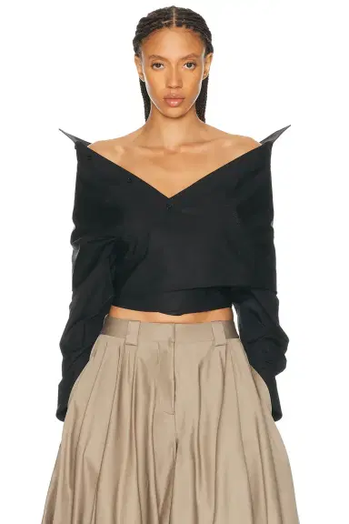 Balenciaga Off The Shoulder Shirt | Thumbnail 1 Balenciaga Off The Shoulder Shirt | Thumbnail 1