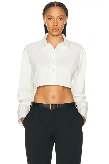 Balenciaga Cropped Plastron Shirt | Thumbnail 1 Balenciaga Cropped Plastron Shirt | Thumbnail 1