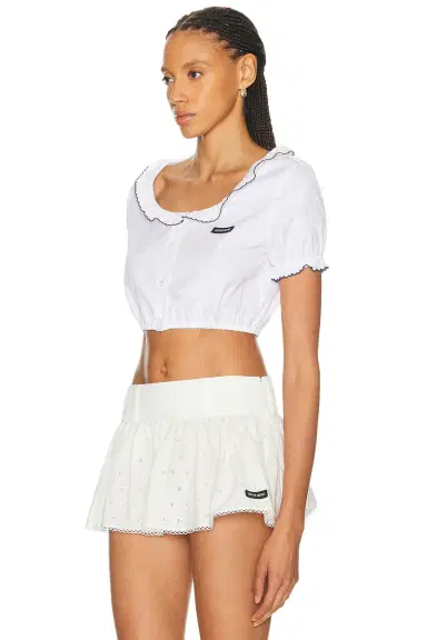 Miu Miu Popeline Ricamo Top | Thumbnail 2 Miu Miu Popeline Ricamo Top | Thumbnail 2