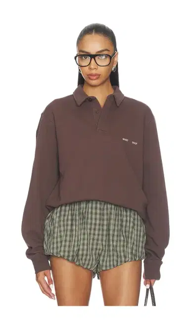 Quiet Golf Monogram Washed Rugby Sweater | Thumbnail 9 Quiet Golf Monogram Washed Rugby Sweater | Thumbnail 9