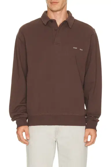 Quiet Golf Monogram Washed Rugby Sweater | Thumbnail 1 Quiet Golf Monogram Washed Rugby Sweater | Thumbnail 1