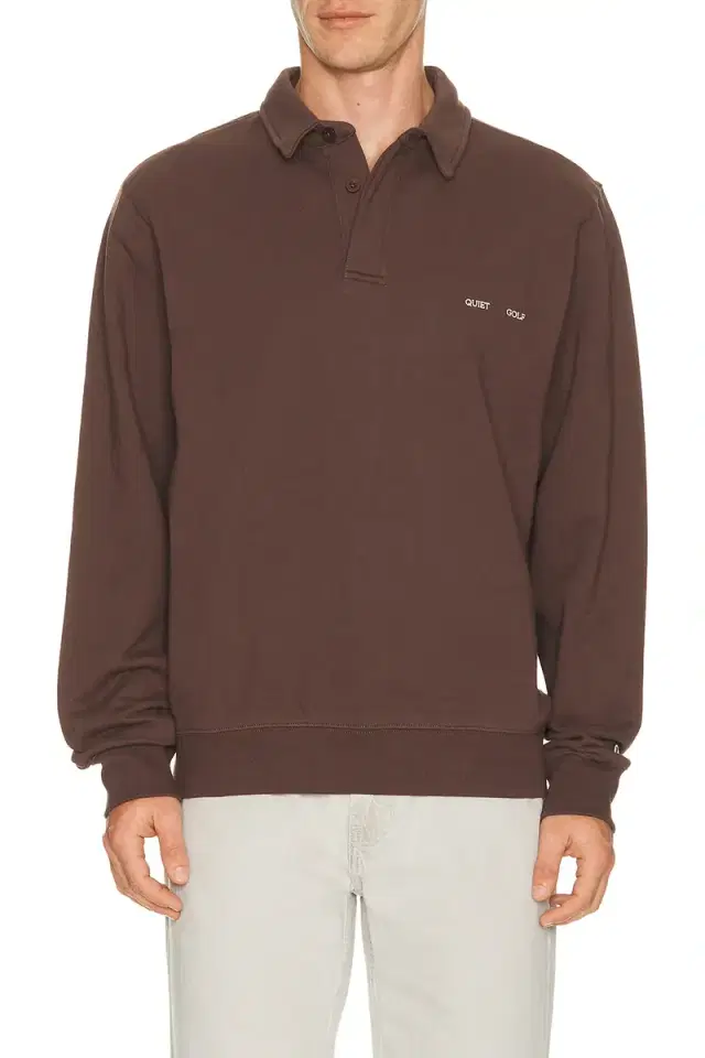 Quiet Golf Monogram Washed Rugby Sweater