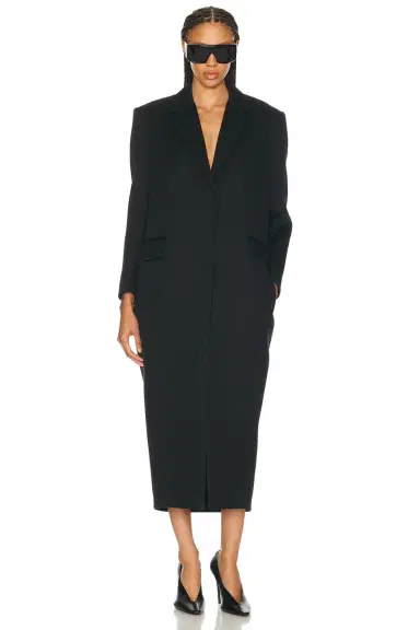Balenciaga Long Chunky Wool Coat | Thumbnail 1 Balenciaga Long Chunky Wool Coat | Thumbnail 1