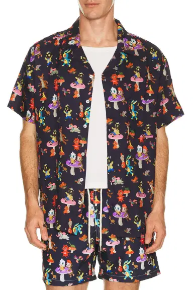 Arrels Barcelona Catch The Wind x Gary Baseman Camp Collar Shirt | Thumbnail 1