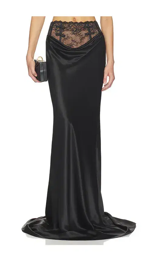 SAU LEE Lila Satin Skirt