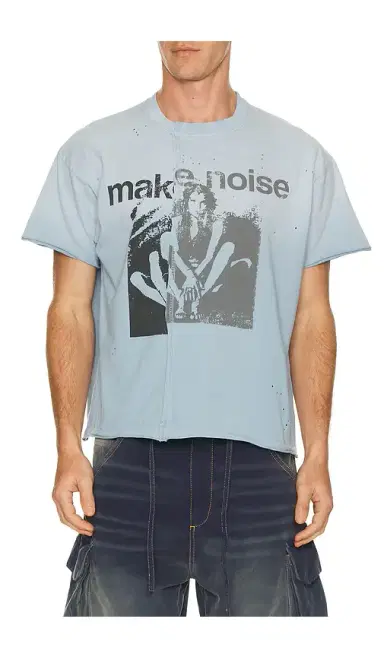 Jaded London Make Noise Spliced Frayed T-Shirt | Thumbnail 1