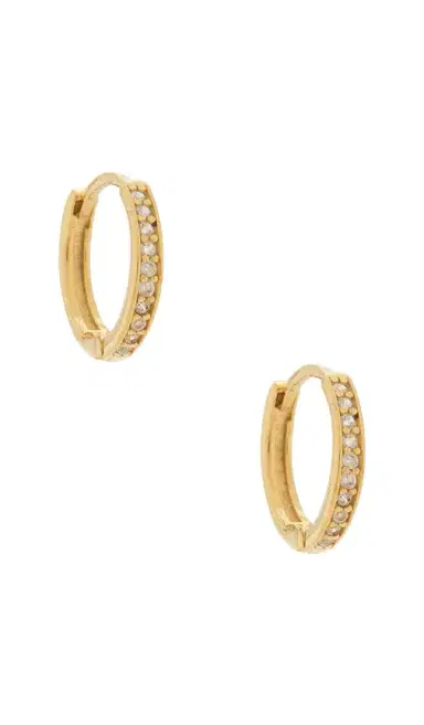 Mazin Jewels Micro Icon Huggies Earrings | Thumbnail 1