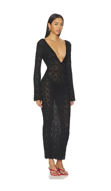 MORE TO COME Dylan Deep V Maxi Dress | Thumbnail 2
