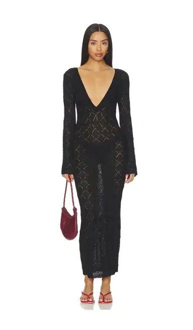 MORE TO COME Dylan Deep V Maxi Dress | Thumbnail 1