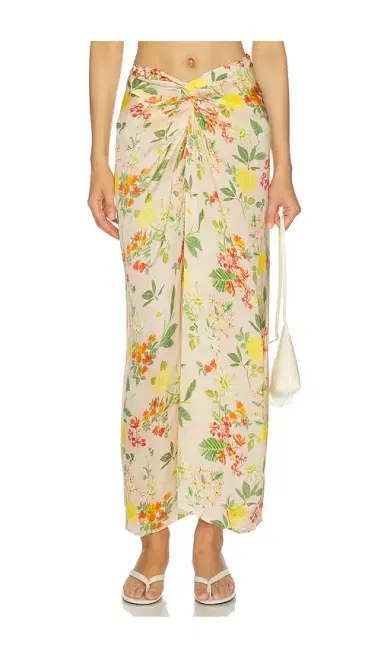 VERANDAH Hand Draped Floral Skirt | Thumbnail 1