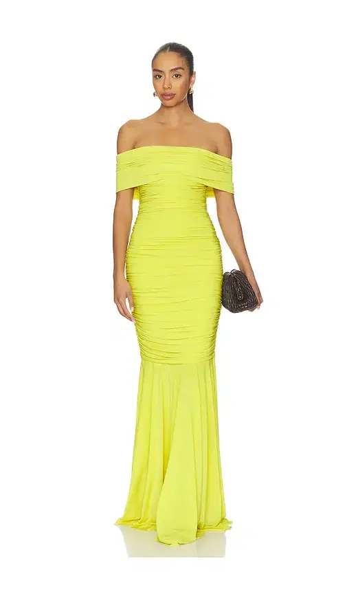 Sleeveless Cowl Neck Side Shirred Fishtail Gown