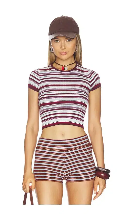 De Rococo Ribbed Crew Neck Tee