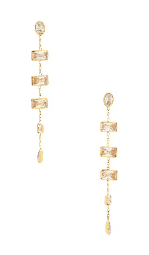petit moments Baguette Stone Drop Earrings