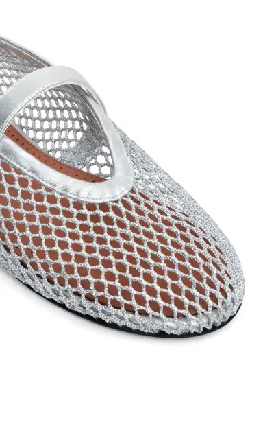 Alaïa Metallic Mesh Mary Jane Flats | Thumbnail 5