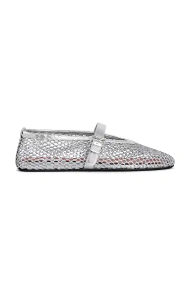 Alaïa Metallic Mesh Mary Jane Flats | Thumbnail 6