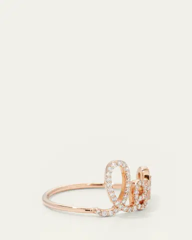 Sydney Evan Large Love 14K Gold Ring with Diamonds | Thumbnail 4