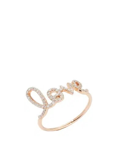 Sydney Evan Large Love 14K Gold Ring with Diamonds | Thumbnail 1