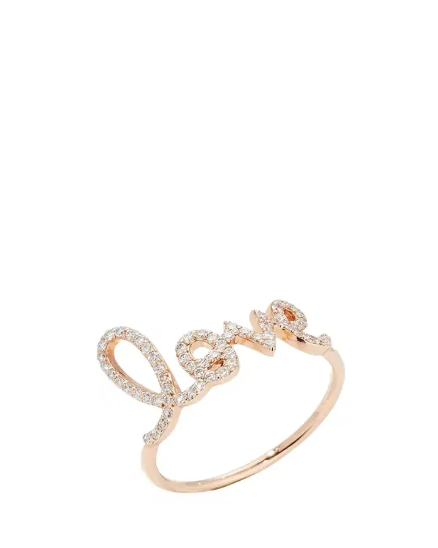 Sydney Evan Large Love 14K Gold Ring with Diamonds