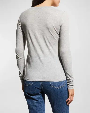 Vince Essential Long-Sleeve Crewneck Tee | Thumbnail 3