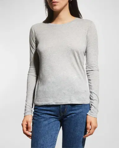 Vince Essential Long-Sleeve Crewneck Tee | Thumbnail 4