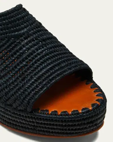 CARRIE FORBES Karim Woven Raffia Wedge Slide Sandals | Thumbnail 5 CARRIE FORBES Karim Woven Raffia Wedge Slide Sandals | Thumbnail 5