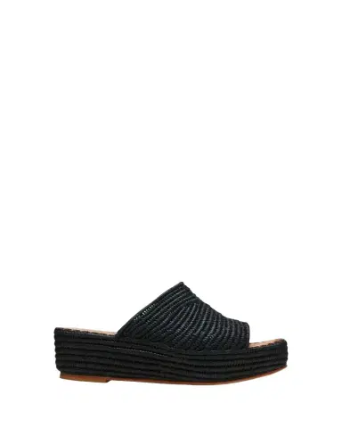 CARRIE FORBES Karim Woven Raffia Wedge Slide Sandals | Thumbnail 1 CARRIE FORBES Karim Woven Raffia Wedge Slide Sandals | Thumbnail 1