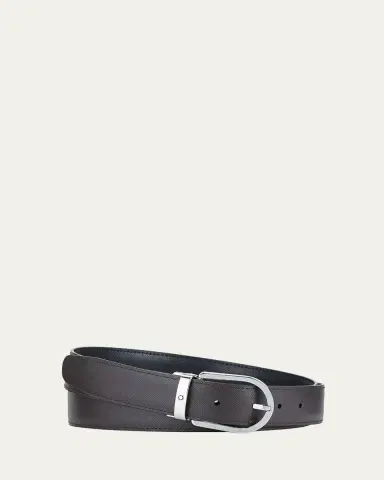 Montblanc Men's Horseshoe-Buckle Reversible Leather Belt | Thumbnail 2