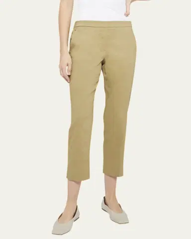 Theory Treeca Good Linen Cropped Pull-On Ankle Pants | Thumbnail 6