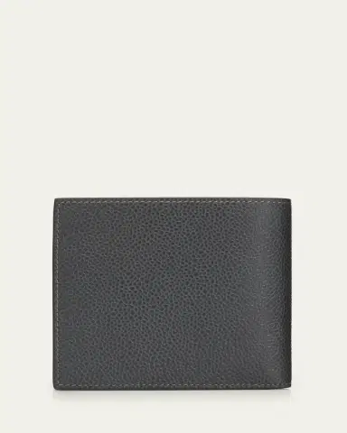 Thom Browne Pebble Grain Leather Billfold w/ 4 Bar Applique Stripe | Thumbnail 4