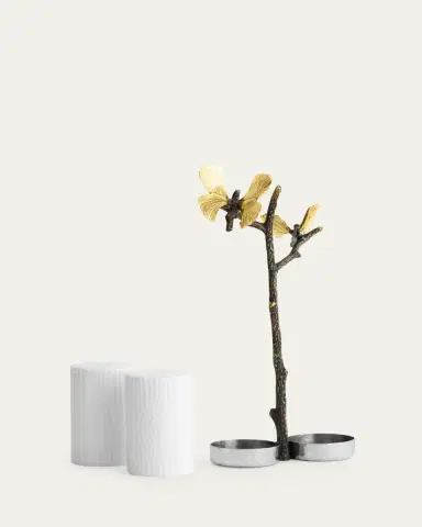 Michael Aram Butterfly Ginkgo Salt and Pepper Shakers with Caddy | Thumbnail 3 Michael Aram Butterfly Ginkgo Salt and Pepper Shakers with Caddy | Thumbnail 3