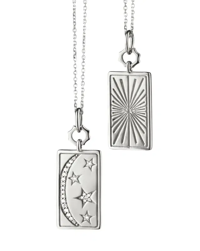 Monica Rich Kosann Sterling Silver "My Sun Moon Stars" Charm Necklace