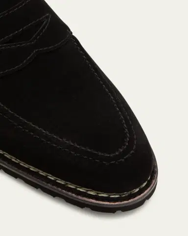 Bontoni Men's Principe Lug Sole Suede Penny Loafers | Thumbnail 4 Bontoni Men's Principe Lug Sole Suede Penny Loafers | Thumbnail 4