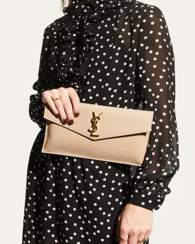Saint Laurent Uptown YSL Pouch in Grained Leather | Thumbnail 2 Saint Laurent Uptown YSL Pouch in Grained Leather | Thumbnail 2