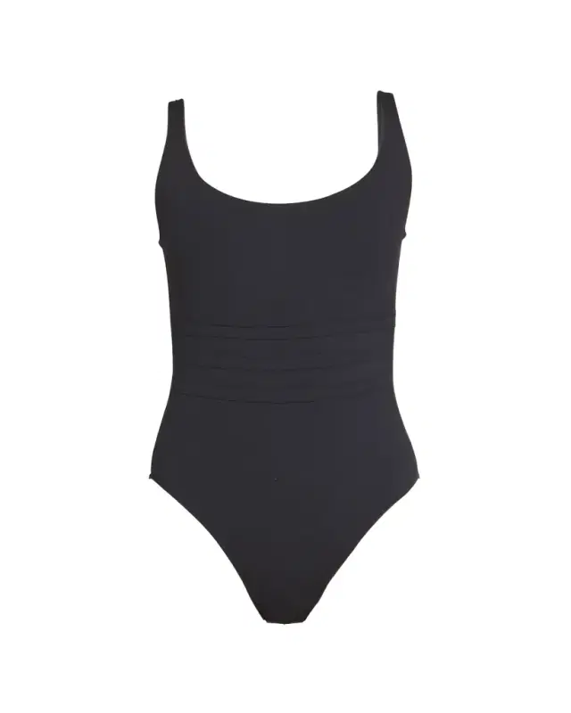 Asia Scoop-Neck One-Piece Swimsuit with Waistband Detail