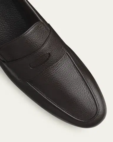 John Lobb Men's Thorne Soft Textured Leather Penny Loafers | Thumbnail 3
