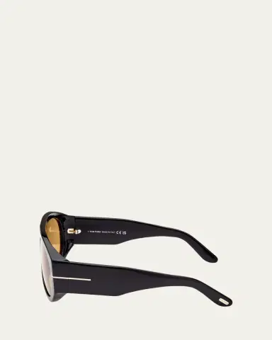 Tom Ford Bronson T-Monogram Round Acetate Sunglasses | Thumbnail 3 Tom Ford Bronson T-Monogram Round Acetate Sunglasses | Thumbnail 3