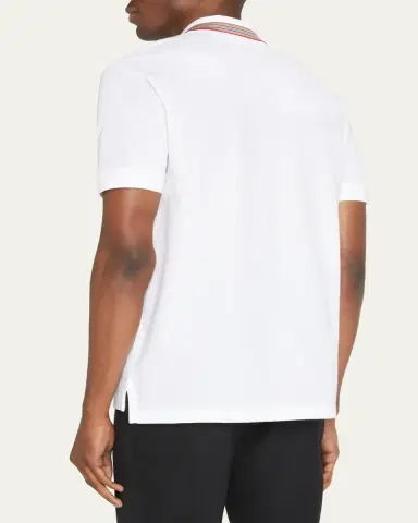 Burberry Men's Pierson Check Trim Polo Shirt | Thumbnail 2 Burberry Men's Pierson Check Trim Polo Shirt | Thumbnail 2