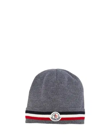 Moncler Men's Tricolor Logo Beanie | Thumbnail 1