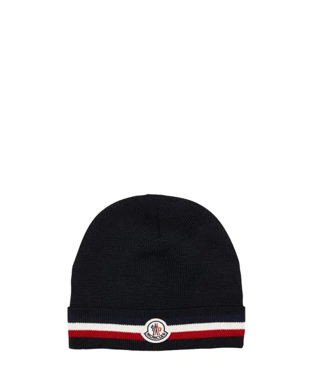 Moncler Men's Tricolor Logo Beanie