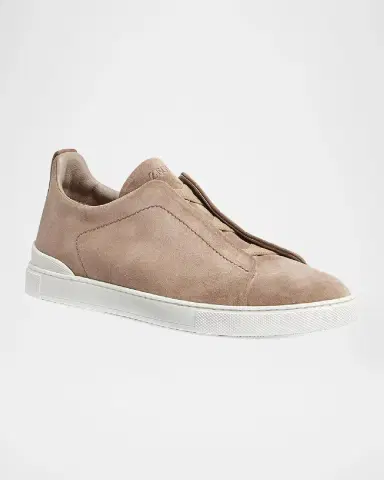 Zegna Men's Triple Stitch Suede Sneakers | Thumbnail 3 Zegna Men's Triple Stitch Suede Sneakers | Thumbnail 3