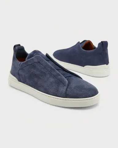 Zegna Men's Triple Stitch Suede Sneakers | Thumbnail 9 Zegna Men's Triple Stitch Suede Sneakers | Thumbnail 9