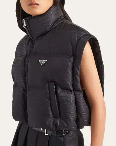 Prada Printed Down Jacket with Detachable Sleeves | Thumbnail 3 Prada Printed Down Jacket with Detachable Sleeves | Thumbnail 3